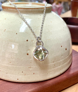 Gem Pyramid pendants with green amethyst
