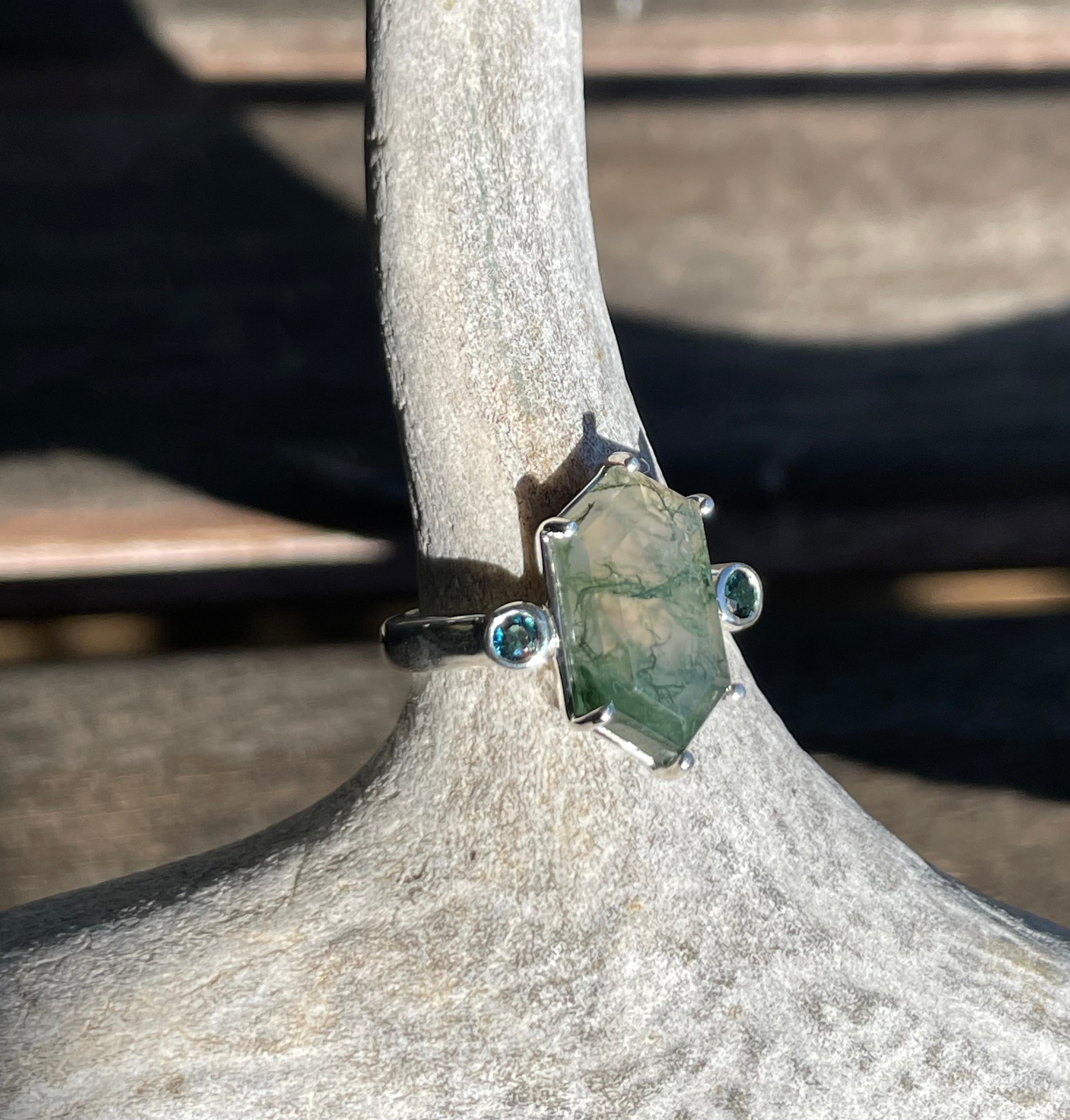 Moss Agate Dreaming ring