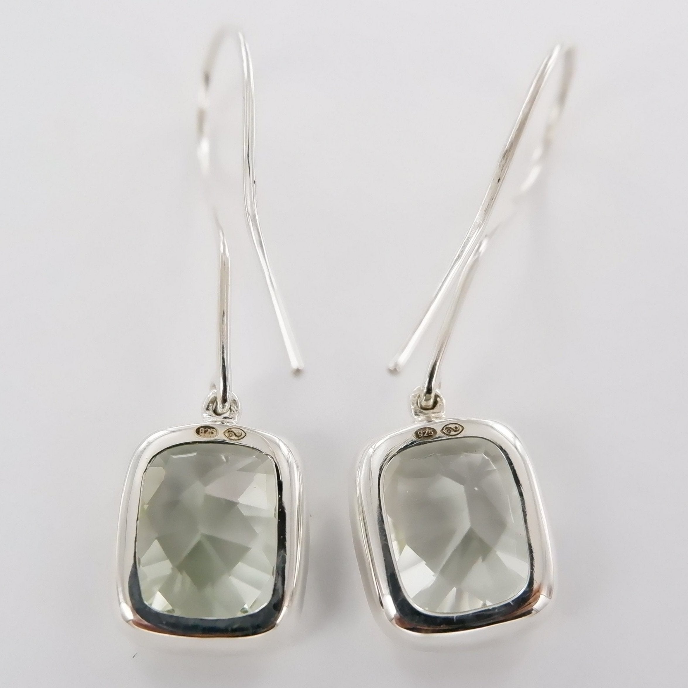 Grace Earrings Green Amethyst cushion cut