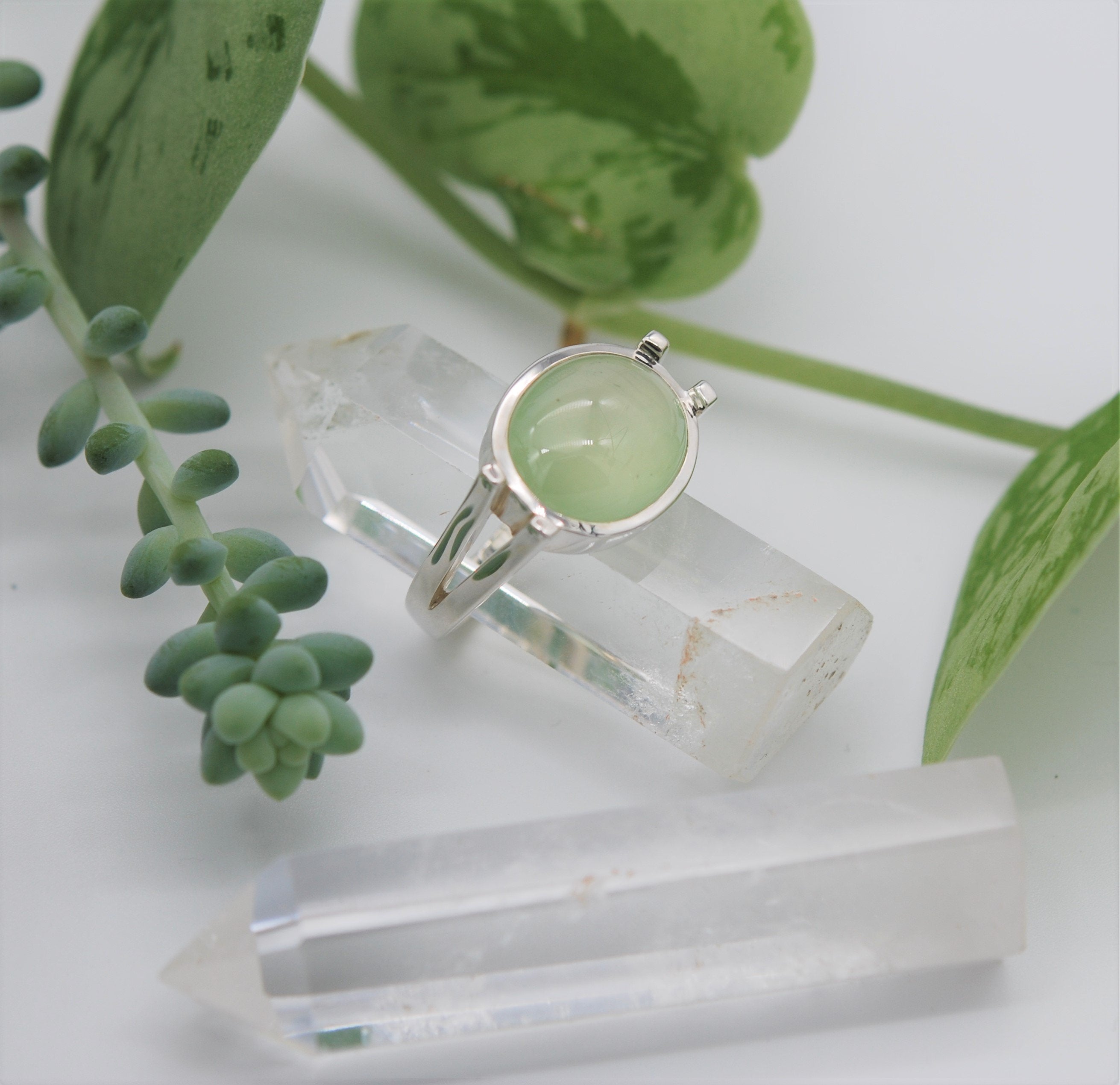 Split band Ring Ai114 Prehnite