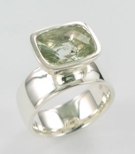 Green Amethyst 2-tone Ring Ai288