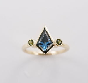 Kite ring with London blue Topaz