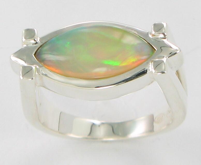 Split band Ring Ai114 Prehnite