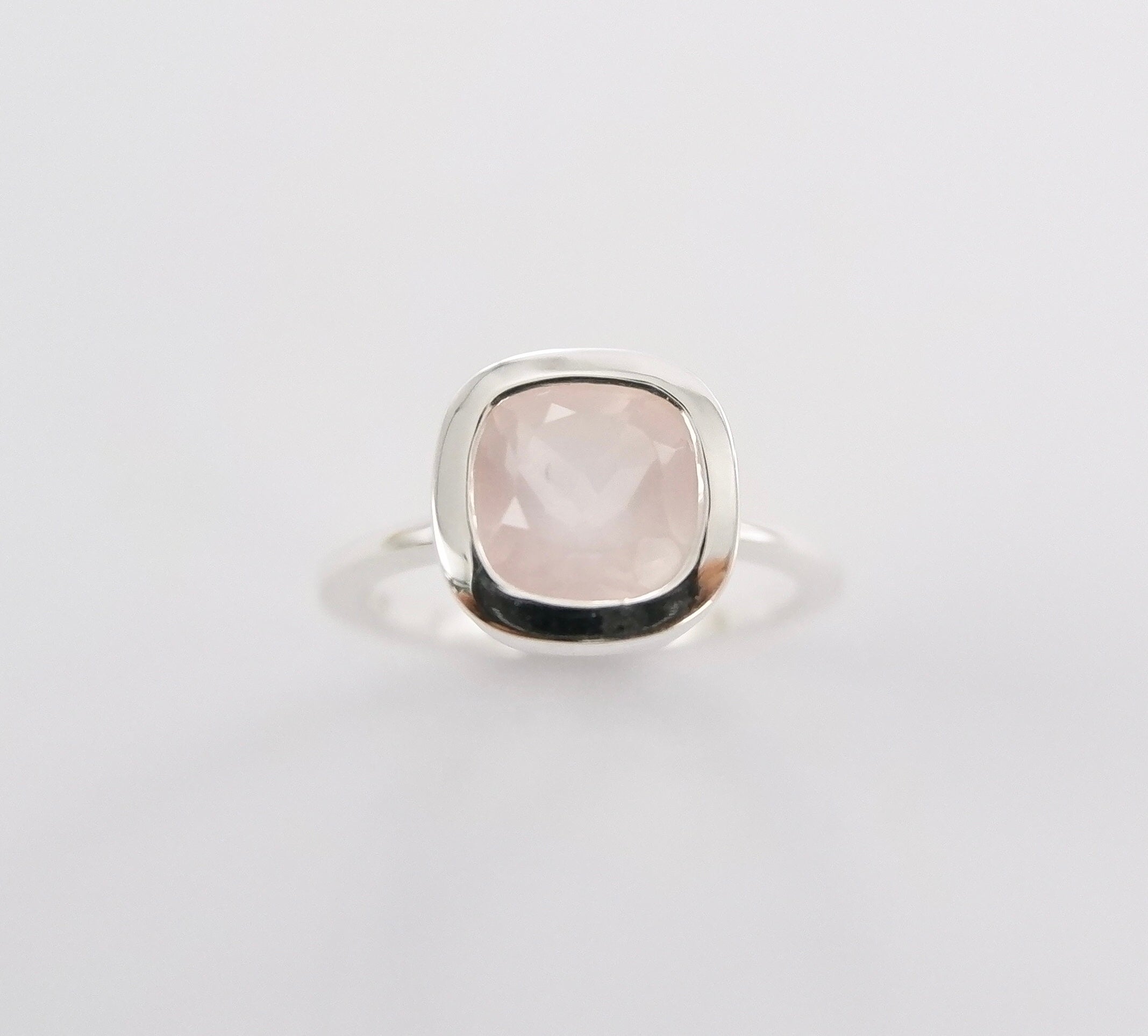 Rosequartz Cushion Ring Ai152