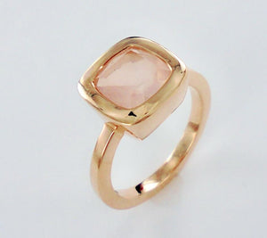 Rosequartz Cushion Ring Ai152