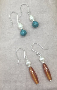 Pearl & Stone Earrings Ai216
