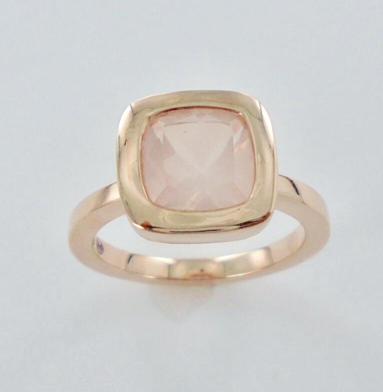 Rosequartz Cushion Ring Ai152